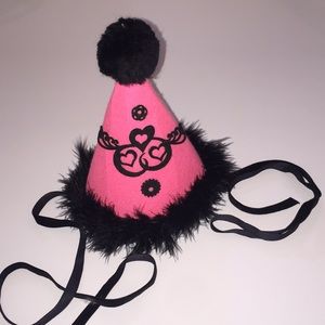 Handmade pink and black birthday hat